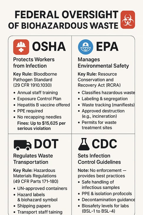 Federal Oversight of Biohazardous Waste OSHA, EPA, DOT, CDC