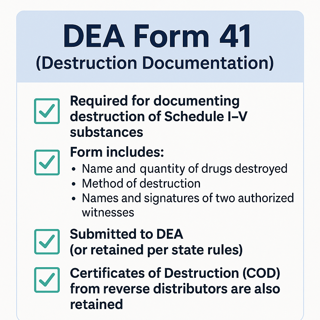 DEA Form 41 for Pharma Waste