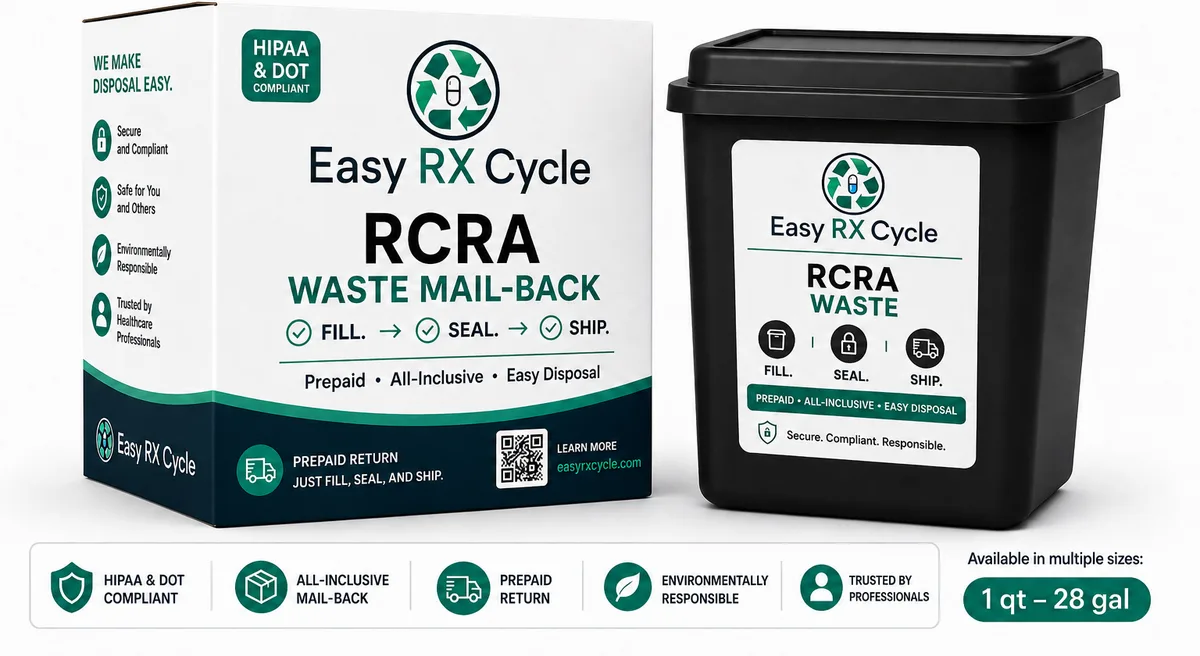 Easy Rx Cycle RCRA hazardous waste mail-back kit